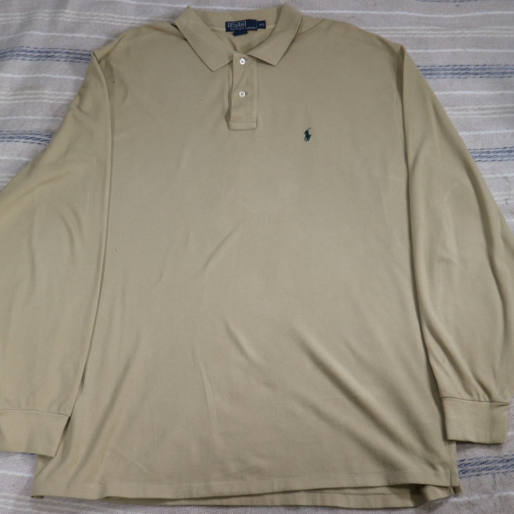 Vintage POLO by RALPH LAUREN Tan Long Sleeve Polo